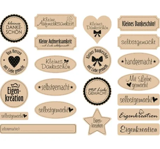 Kraftpapier-Sticker "Selbstgemacht"