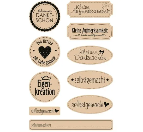 Kraftpapier-Sticker "Selbstgemacht"