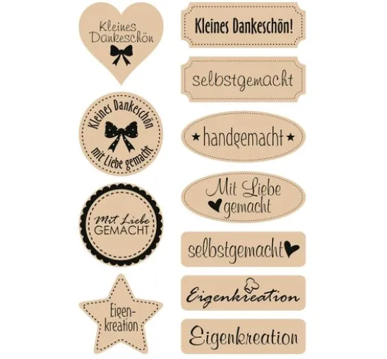 Kraftpapier-Sticker "Selbstgemacht"