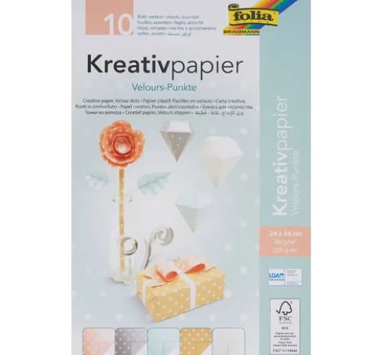 Kreativpapier "Velourspunkte"