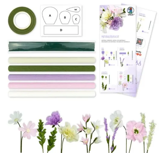 Krepppapier-Blumen-Set