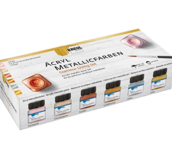 KREUL Acryl Metallicfarben-Set "Glamour Living"