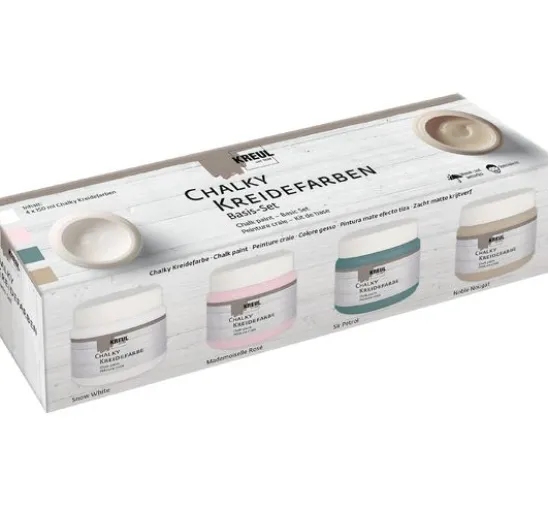KREUL Chalky Kreidefarben Basis-Set, 4 x 150 ml