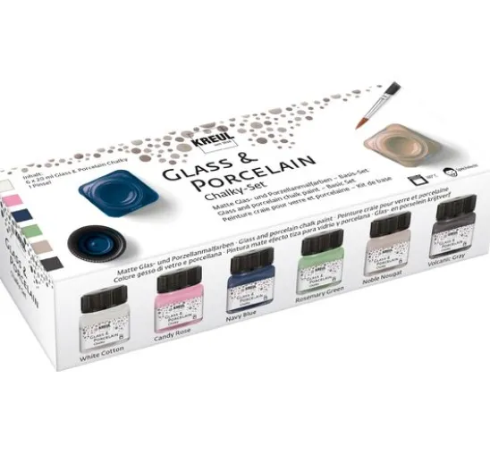 KREUL Glass & Porcelain "Chalky-Set", 6 x 20 ml