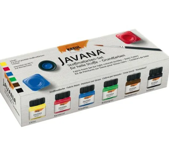 KREUL Javana Stoffmalfarben-Set für helle Stoffe "Grundfarben"