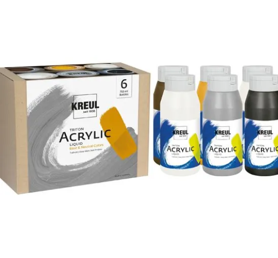 KREUL Triton Acrylic Liquid Set "Base & Neutral Colors"
