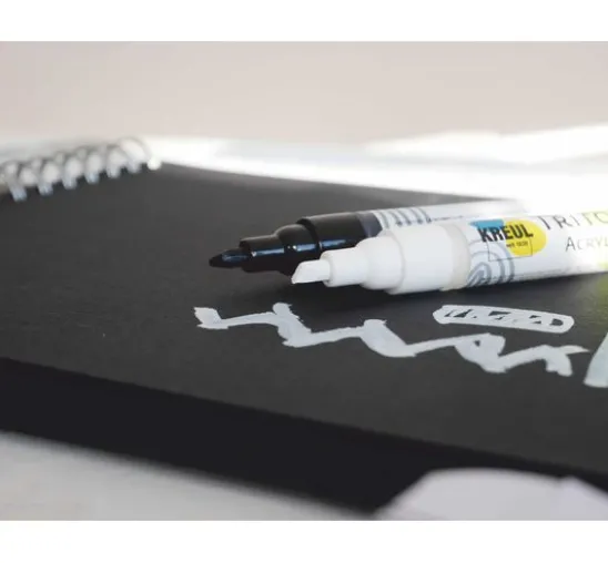 KREUL Triton Acrylic Marker "edge", 2er-Set, Schwarz & Weiß