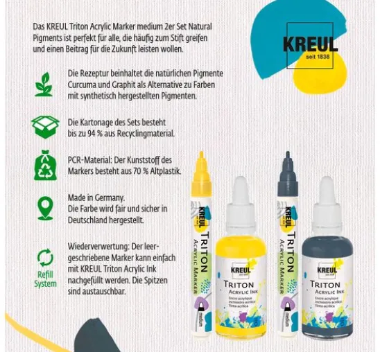 KREUL Triton Acrylic Marker medium "Natural Pigments"