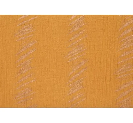 Krinkel-Musselin Baumwoll-Stoff mit Gold-Effekt "Transformation" Crush Stipes