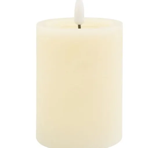 LED-Echtwachskerze "10 x 7,5 cm", mit Timer