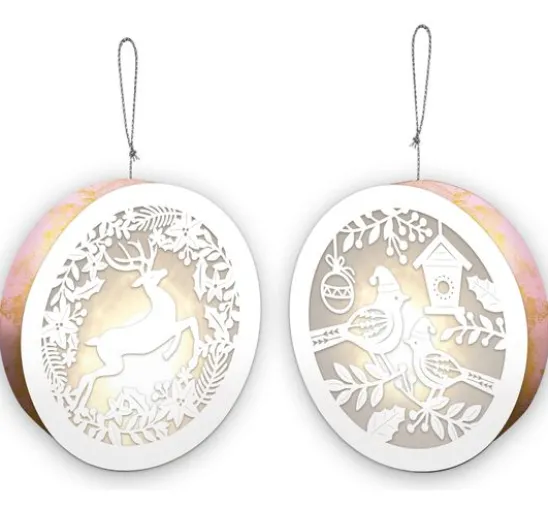 Lightboxes "Birds & Reindeer", 2er-Set