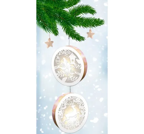 Lightboxes "Birds & Reindeer", 2er-Set