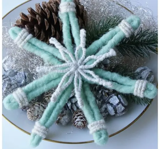 Magazin DIY Filz + Wolle + Draht Herbst Weihnachten "Retro-Wickelsterne"