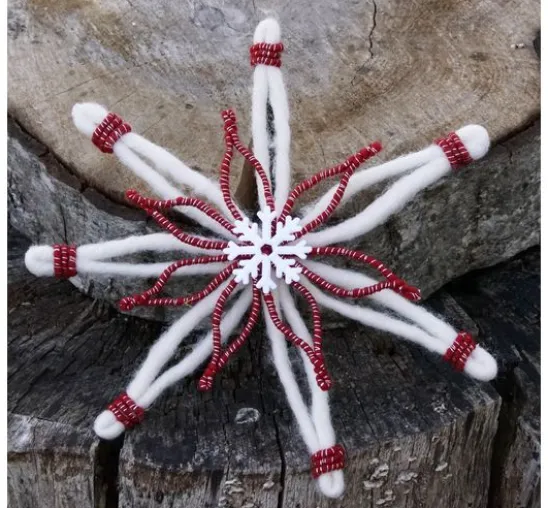 Magazin DIY Filz + Wolle + Draht Herbst Weihnachten "Retro-Wickelsterne"