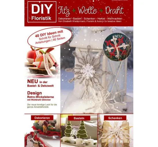 Magazin DIY Filz + Wolle + Draht Herbst Weihnachten "Retro-Wickelsterne"