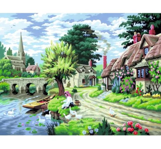 Malen nach Zahlen "Am Fluss", 30 x 40 cm