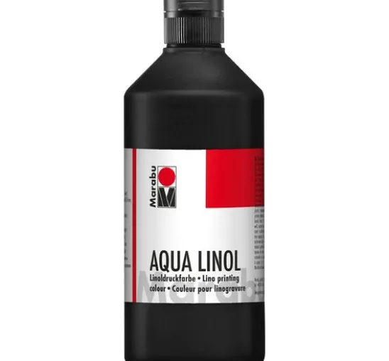 Marabu Aqua‑Linoldruckfarbe, schwarz, 500 ml
