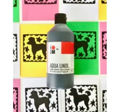 Marabu Aqua‑Linoldruckfarbe, schwarz, 500 ml