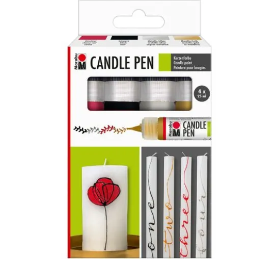 Marabu Candle Pen, 4 x 25 ml, sortiert