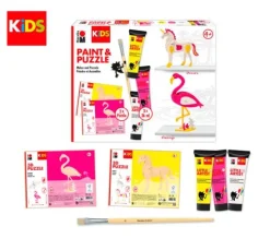 Marabu KiDS Little Artist Paint & Puzzle "Flamingo & Einhorn"