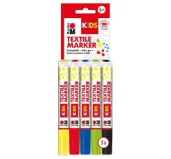 Marabu KIDS TEXTILMARKER, 5er-Set