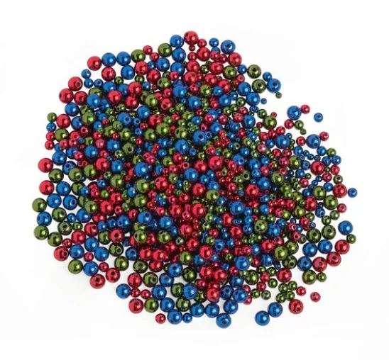 Metallic-Wachsperlen-Sortiment "Farben & Größen Mix", 1.000 Stück