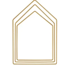Metallring "Haus", 3er-Set, Goldfarben