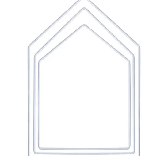 Metallring "Haus", 3er-Set, Weiß