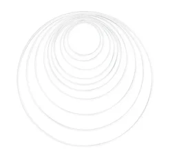 Metallring "Kreis", 10 - 40 cm, 10er-Set, Weiß