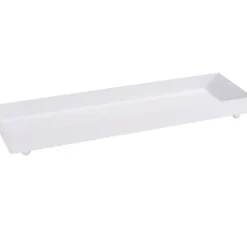 Metall-Tablett, rechteckig, 2er-Set, weiß