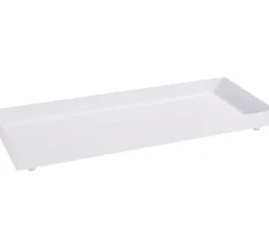 Metall-Tablett, rechteckig, 2er-Set, weiß