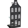 Metall-Windlicht "Hausfront" mit Glas
