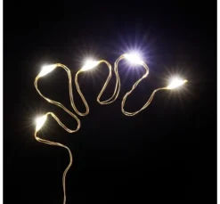 Micro-LED-Lichterkette, mit Timer, goldfarbener Draht, 20 LEDs