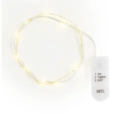 Micro-LED-Lichterkette, mit Timer, goldfarbener Draht, 10 LEDs