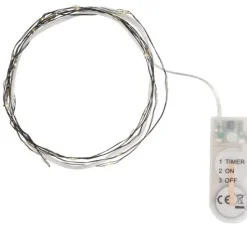 Micro-LED-Lichterkette, mit Timer, schwarzer Draht, 30 LEDs