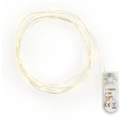 Micro-LED-Lichterkette mit Timer 6/18Std., 30 LEDs, L 1,95 m