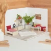 Miniatur Bettdecke und Kissen