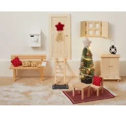 Miniatur Tanne mit LED Beleuchtung, 14 cm