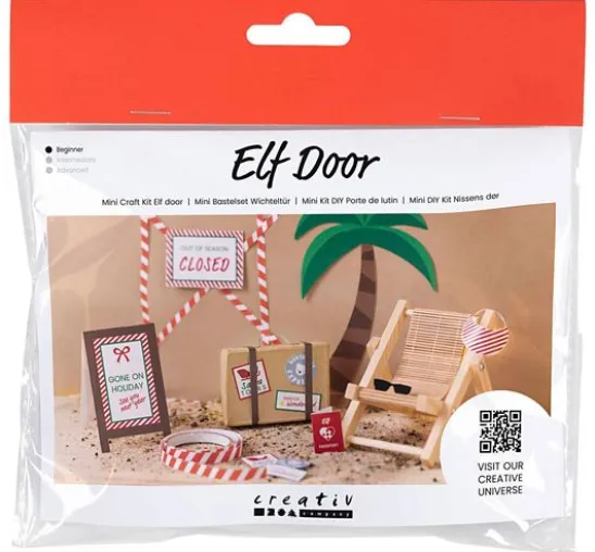 Mini Bastelset Wichteltür "Im Urlaub"
