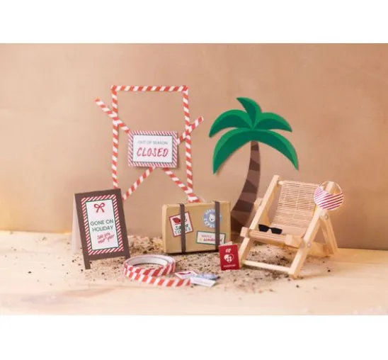 Mini Bastelset Wichteltür "Im Urlaub"