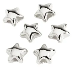 Mini-Metall-Perle "Stern", 6 Stück