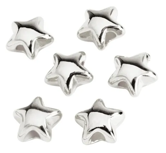 Mini-Metall-Perle "Stern", 6 Stück