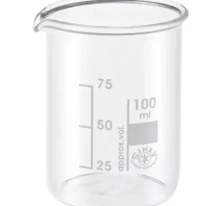 Mischbecher aus Glas mit Skala