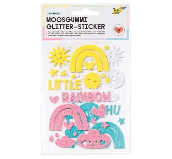 Moosgummi Glitter-Sticker