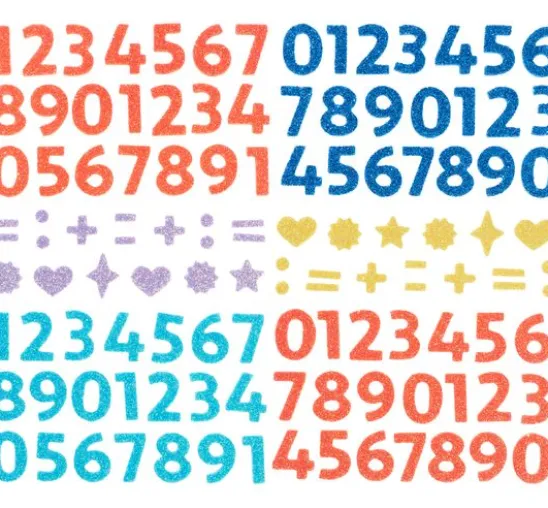 Moosgummi Glitter-Sticker