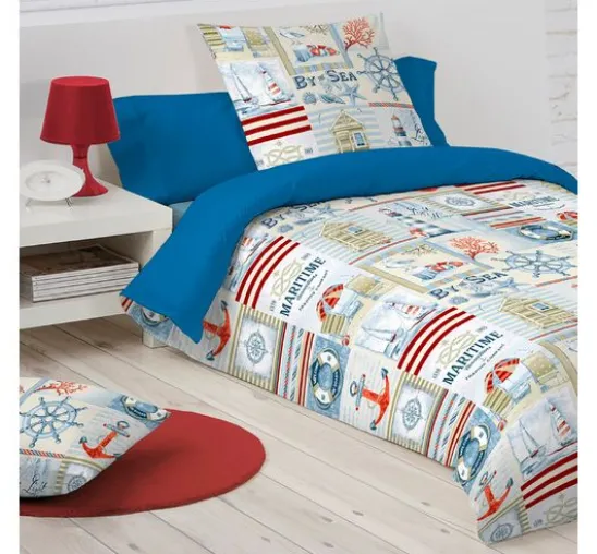 Motiv-Stoff Leinenoptik "By the Sea"