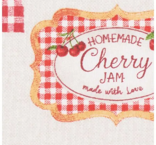 Motiv-Stoff Leinenoptik "Cherries"