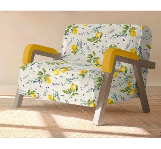 Motiv-Stoff Leinenoptik "Citrus"