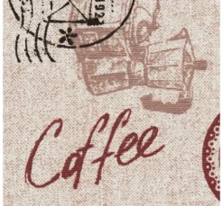 Motiv-Stoff Leinenoptik "Coffee"