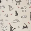 Motiv-Stoff Leinenoptik "Katzen"